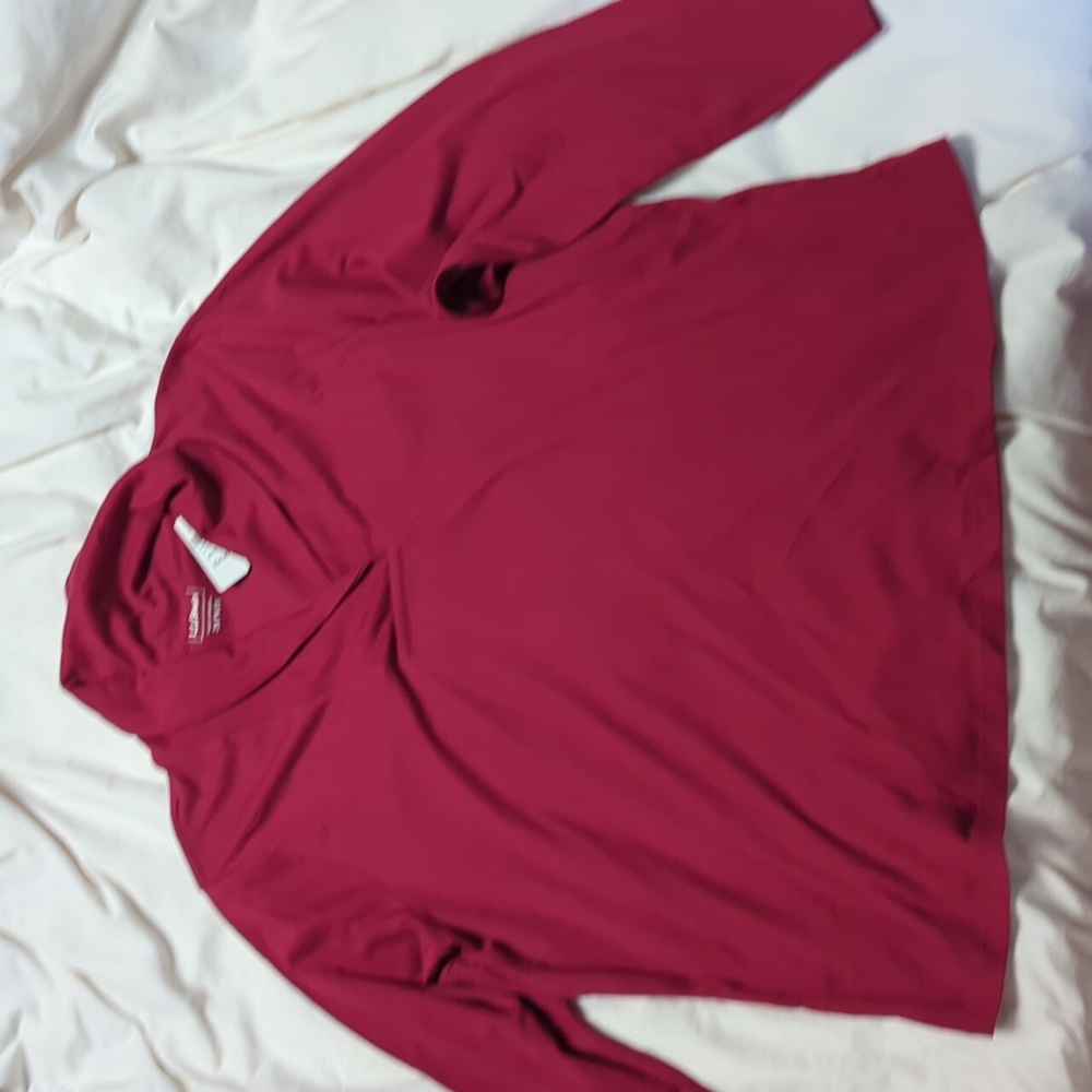 Women's L.L. Bean Pullover, Long Sleeve Shawl Collar 3X Plus Dark Cranberry